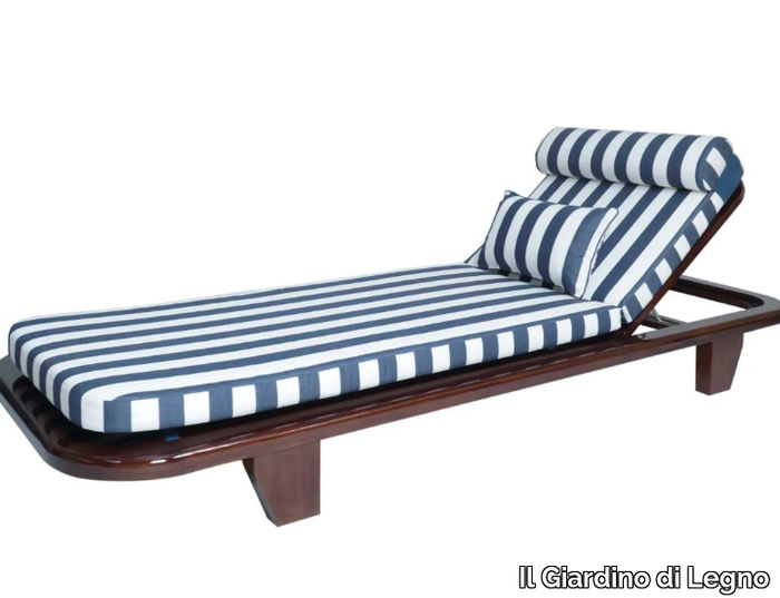 PENINSULA - Recliner wooden and fabric sun lounger _ Il Giardino di Legno