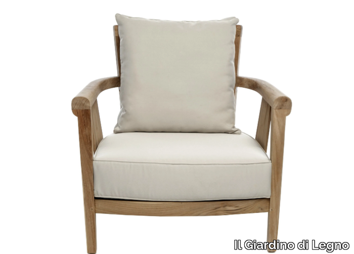 SAINT LAURENT - Wooden garden armchair with armrests _ Il Giardino di Legno