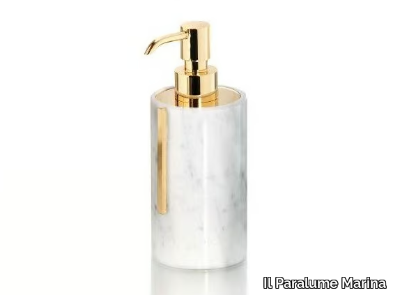 BA876 - Carrara marble Bathroom soap dispenser _ Il Paralume Marina