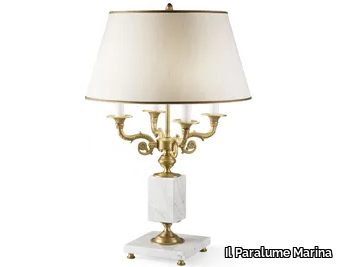 2424 - LED brass table lamp with Carrara marble base _ Il Paralume Marina