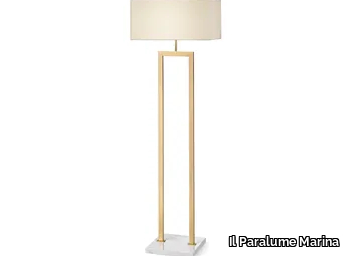 2421FL - LED brass floor lamp with Carrara marble base _ Il Paralume Marina