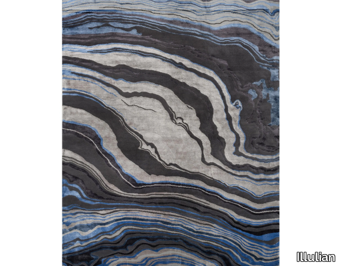 FLOW VERS. A - Patterned handmade rectangular Himalayan Wool rug _ Illulian