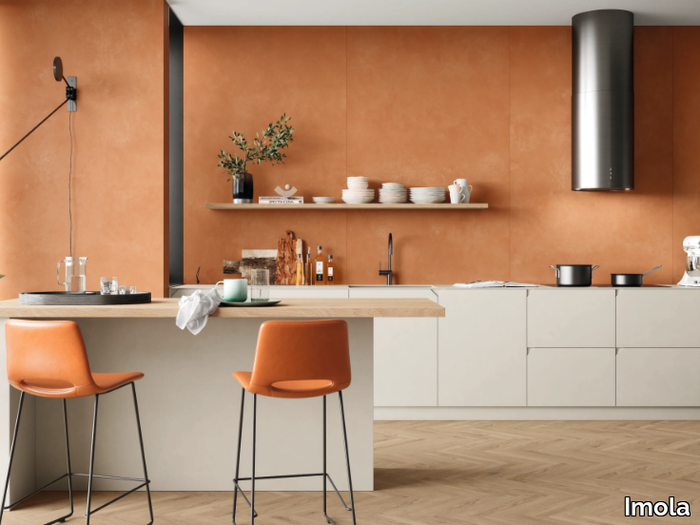 RETINA - ARANCIO - Full-body porcelain stoneware wall/floor tiles with resin effect _ Imola