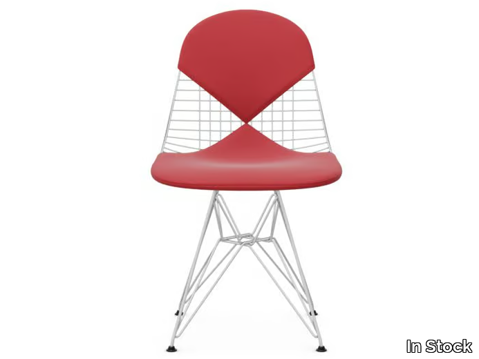 VITRA - WIRE CHAIR DKR 2 WHITE - Steel chair with integrated cushion _ In Stock