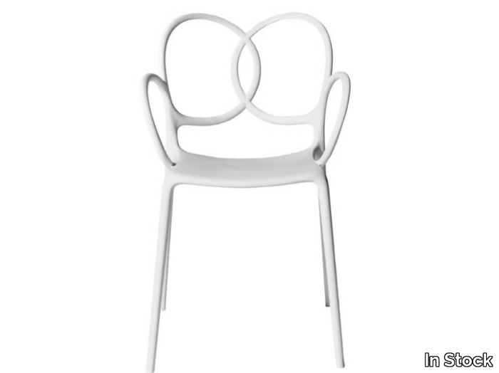 DRIADE - SISSI WHITE - Polypropylene garden chair with armrests _ In Stock