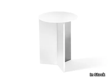 HAY - SLIT ROUND 35 WHITE - Round steel side table _ In Stock