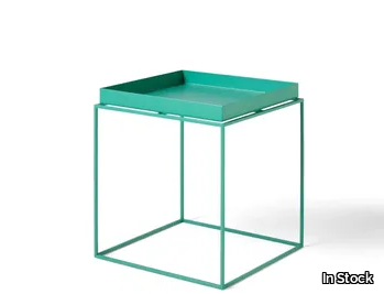 HAY - TRAY TABLE M PEPPERMINT GREEN - Square steel coffee table with tray _ In Stock