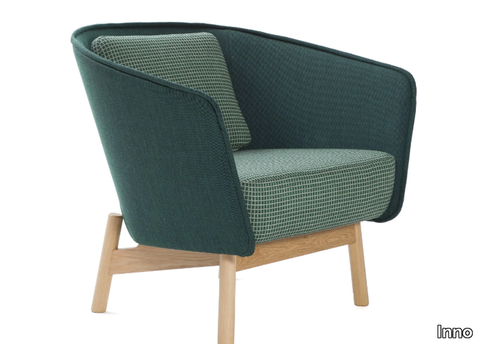 AURA WOOD - Fabric armchair with armrests _ Inno