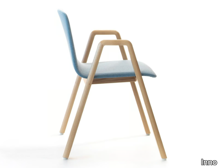 NAKU - Upholstered fabric chair with armrests _ Inno