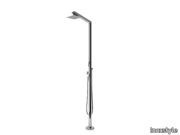 TECNO MMT STYLO - Stainless steel outdoor shower with hand shower _ Inoxstyle