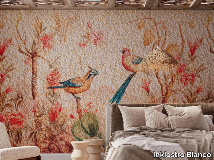 FLUFFY BIRDS - Digital printing wallpaper _ Inkiostro Bianco