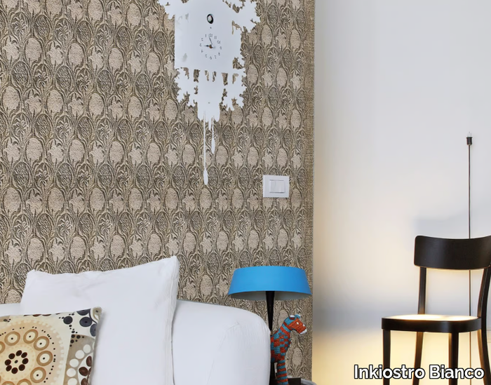 TISSU 1 - Damask panoramic textile effect wallpaper _ Inkiostro Bianco