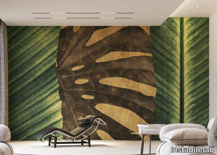 CLAIRE - Tropical gold leaf wallpaper _ Instabilelab