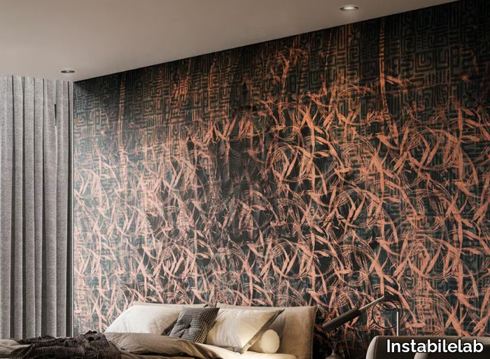 ZOE - Motif gold leaf wallpaper _ Instabilelab