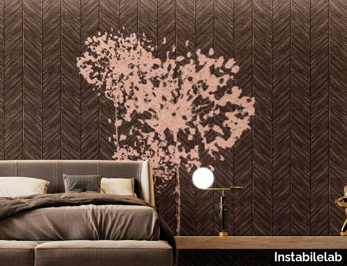 ZELINDA - Motif gold leaf wallpaper _ Instabilelab