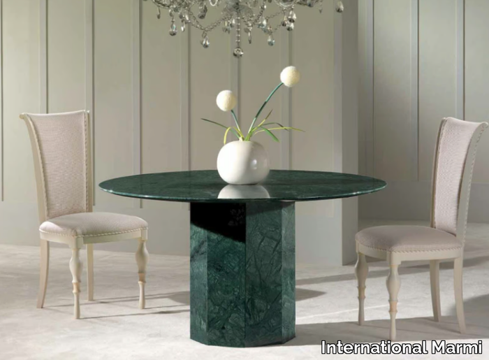 BRERA - Round Green Guatemala marble table _ International Marmi