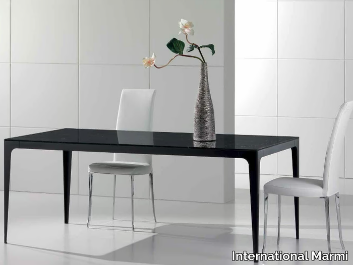 DOMINO - Rectangular Dark Emperador marble table _ International Marmi