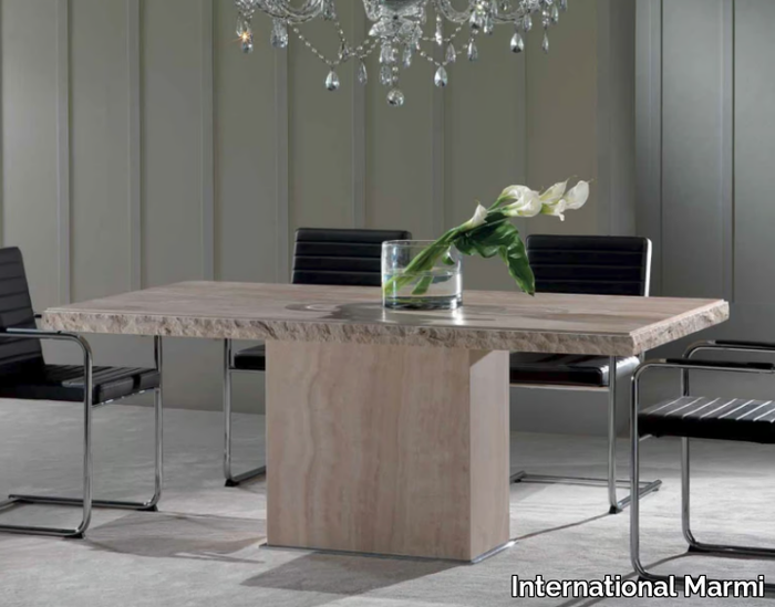 OSCAR - Travertine table _ International Marmi