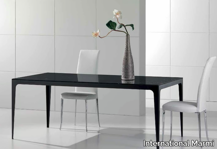 CARTESIO - Rectangular Nero Marquina marble table _ International Marmi