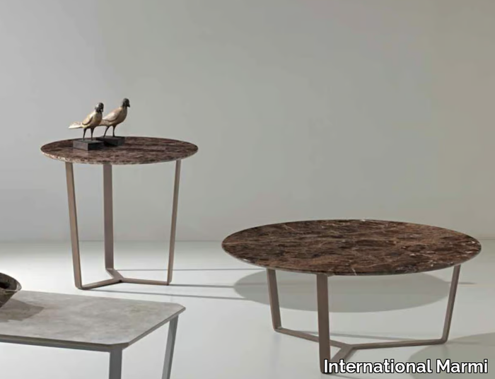 MAGOO - Round Dark Emperador marble coffee table _ International Marmi