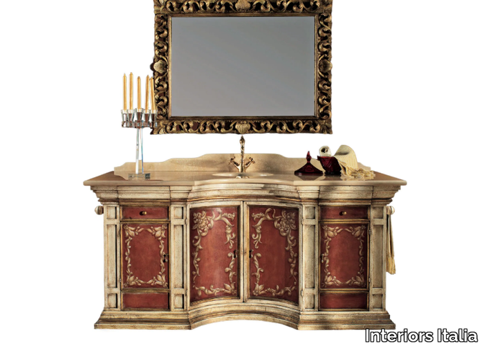 CB1510 - Single solid wood vanity unit with drawers and doors _ Interiors Italia