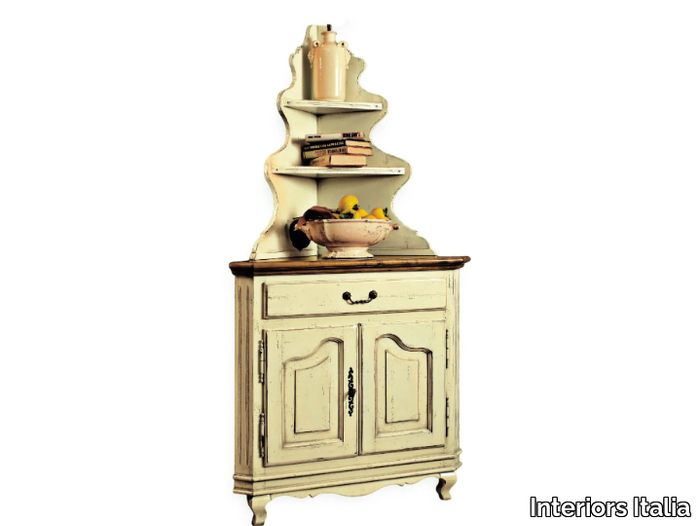 PR221 - Solid wood corner cabinet with doors and drawers _ Interiors Italia