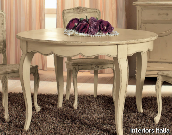 PR420 - Round extending solid wood table _ Interiors Italia