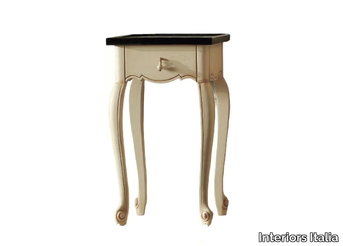 PR606 - Square solid wood high side table with drawer _ Interiors Italia