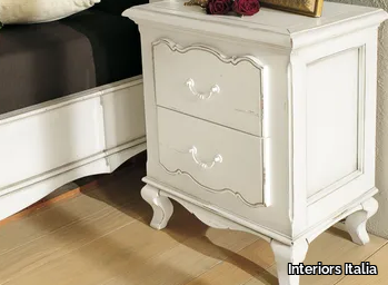 PR802 - Rectangular solid wood bedside table with drawers _ Interiors Italia