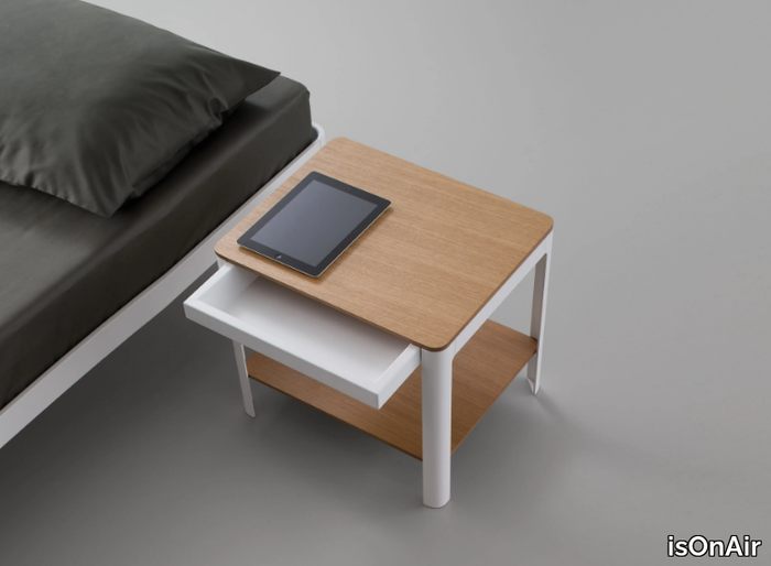 ALU MIN BEDSIDE - Metal bedside table with drawer _ isOnAir