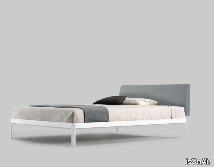 ALU MIN BED - Aluminium double bed with upholstered headboard _ isOnAir