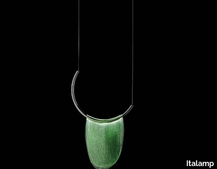 DALÌ - LED adjustable stained glass and metal pendant lamp _ Italamp