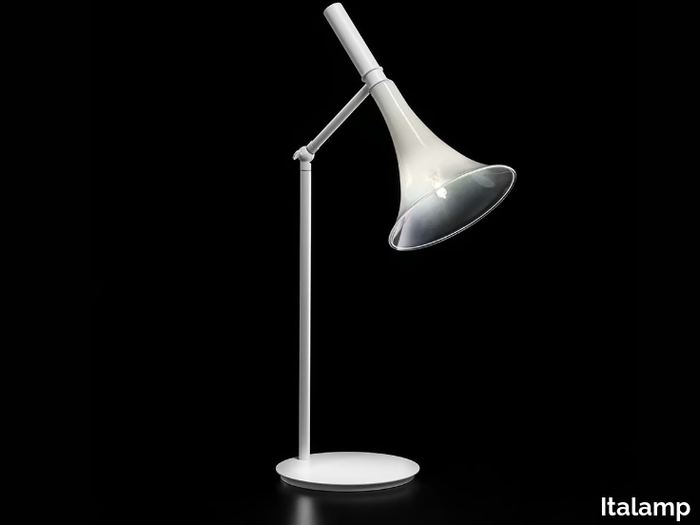 BAFFO 7026/LG - LED with swing arm blown glass table lamp _ Italamp