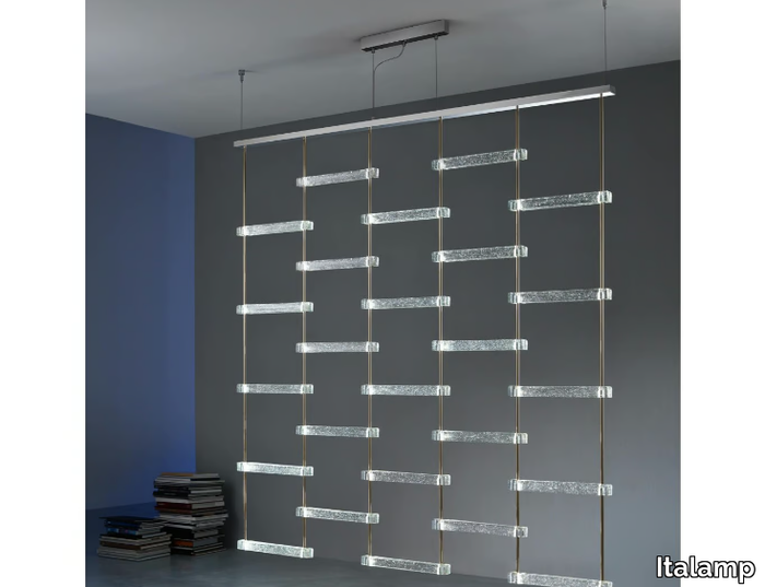 PIOLA - Glass pendant lamp / room divider _ Italamp