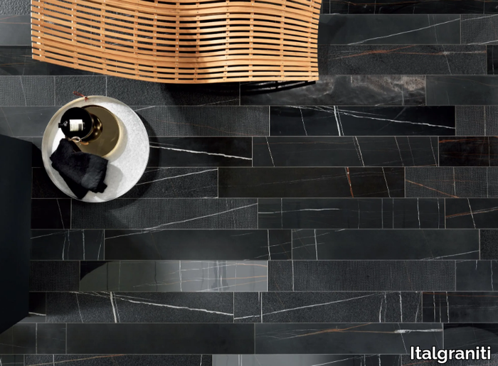 MARBLE EXPERIENCE SAHARA NOIR - Porcelain stoneware wall/floor tiles with marble effect _ Italgraniti