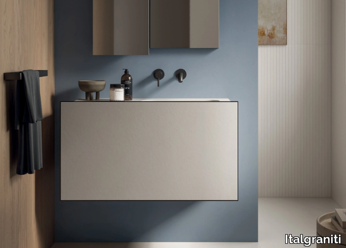 PIANOLOW.90 - Wall-mounted vanity unit with integrated washbasin _ Italgraniti