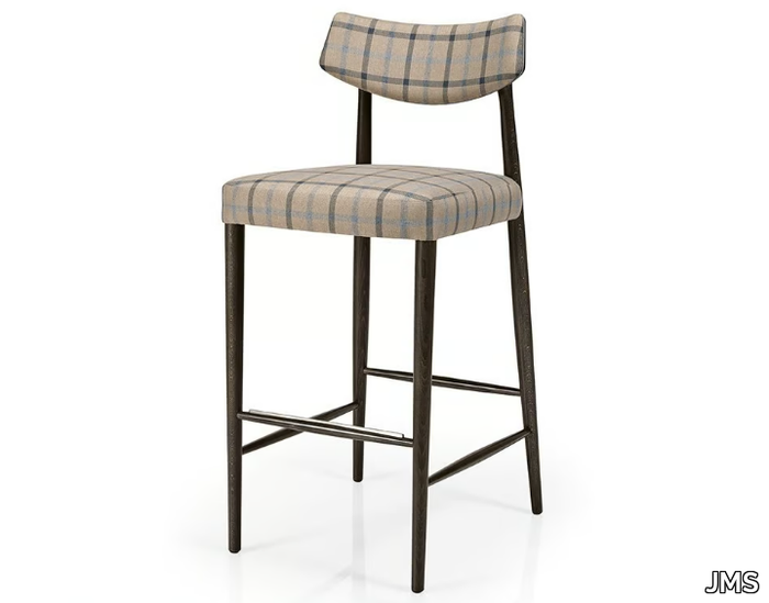 BIZU M1132UUW - Upholstered wooden barstool with footrest _ JMS