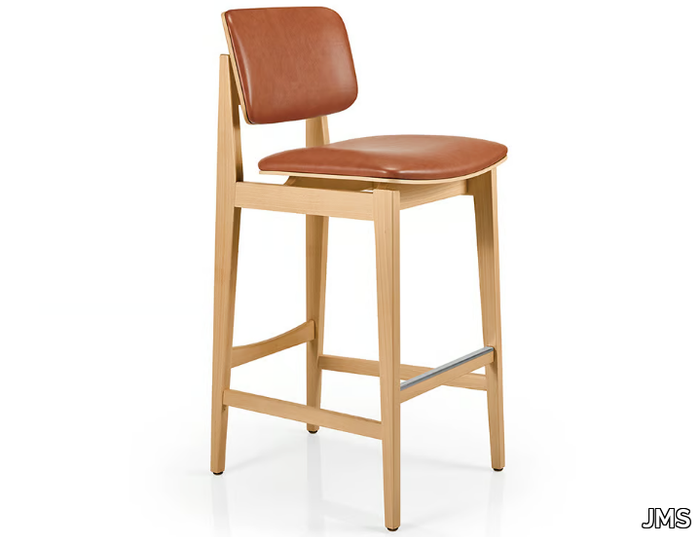 SHANNA M1060WUUST - Leather barstool with footrest _ JMS