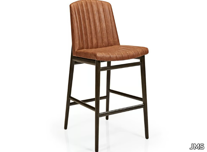 ZOE M1144CV - Upholstered wooden barstool with footrest _ JMS