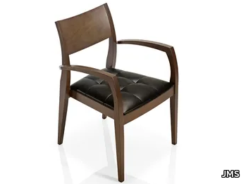 ELIE - Leather chair with armrests _ JMS