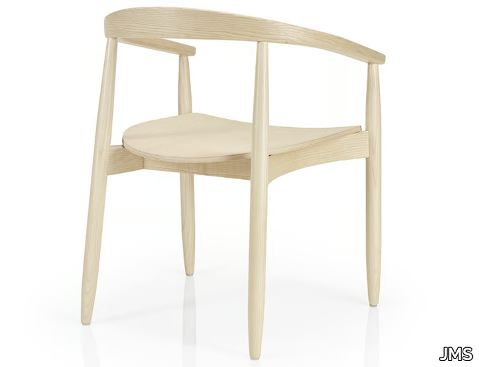 JOANNA - Wooden restaurant chair with armrests _ JMS