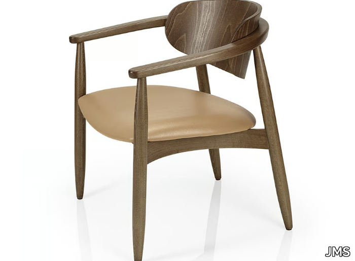 JOANNA - Wooden restaurant chair with armrests _ JMS