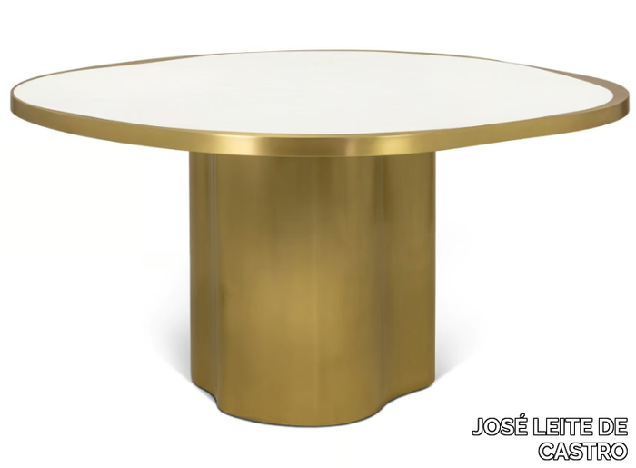 WAVE - Round brass and marble dining table _ JOSÉ LEITE DE CASTRO