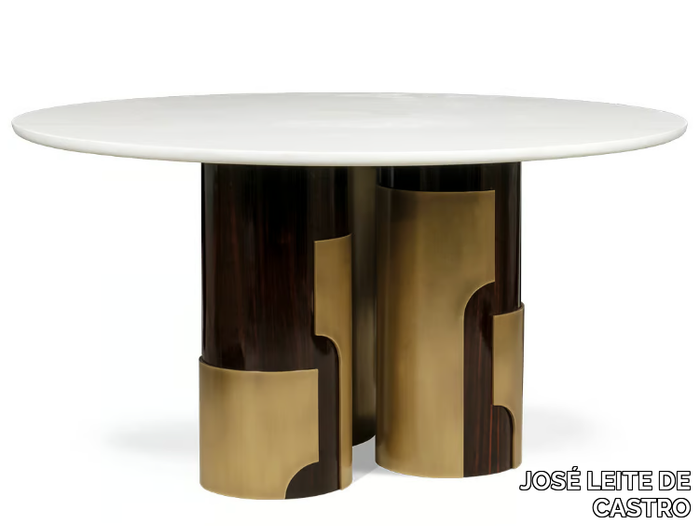 BROMO - Round ebony and marble table _ JOSÉ LEITE DE CASTRO