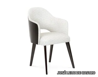 ASTOR III - Upholstered ebony chair with armrests _ JOSÉ LEITE DE CASTRO