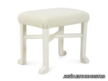 GRID - Low fabric stool with plaster legs _ JOSÉ LEITE DE CASTRO