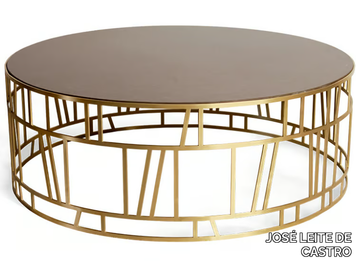 KINVER - Low round brass and quartz coffee table _ JOSÉ LEITE DE CASTRO