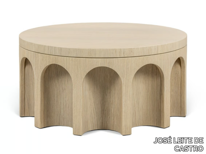 PALADIO - Round oak coffee table _ JOSÉ LEITE DE CASTRO