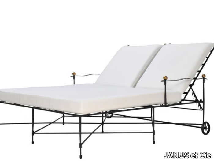 AMALFI - Double stainless steel sun lounger with armrests _ JANUS et Cie