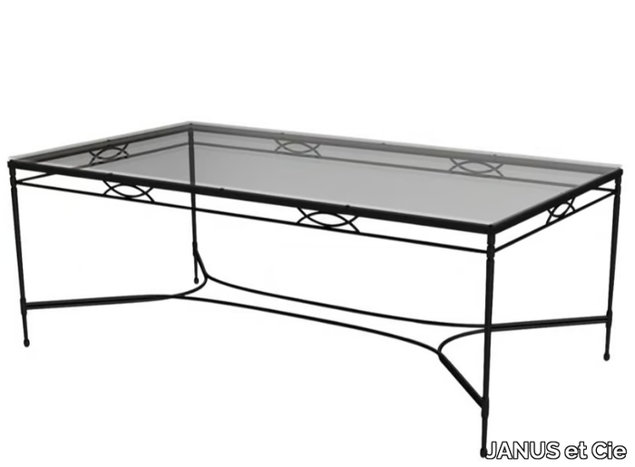 AMALFI GRANDE X - Rectangular Glass and Stainless Steel dining table _ JANUS et Cie